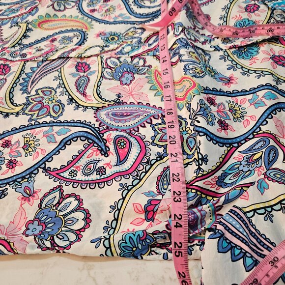 Talbots Plus Size 2X Blossom Paisley Shirt Button-Front Flip Cuff Collar - Picture 8 of 13